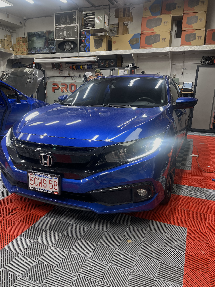 Headlight installation work in progress in Malden, MA