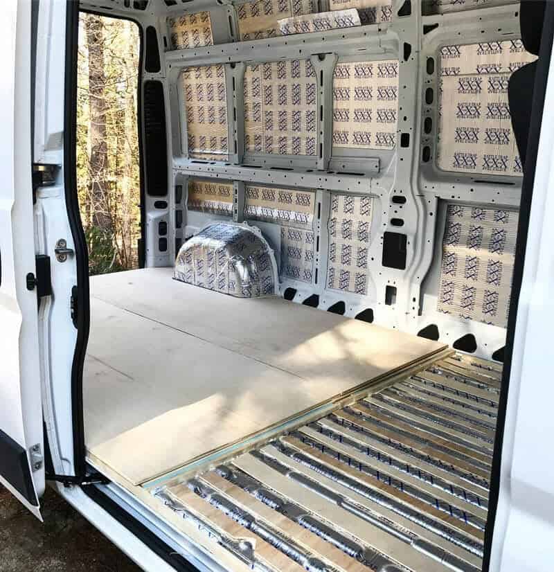 Interior of a van